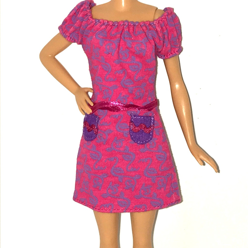 Barbie Doll Clothing 2000 Fashion Pack 68073 Pink Purple Dress w/ Pockets
